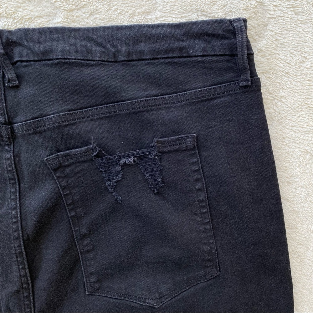 Good American good waist crop plus size jeans black chewed raw hem distr… - Picture 8 of 10
